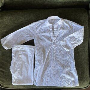 White Chikankari Kurta Pajama Boys